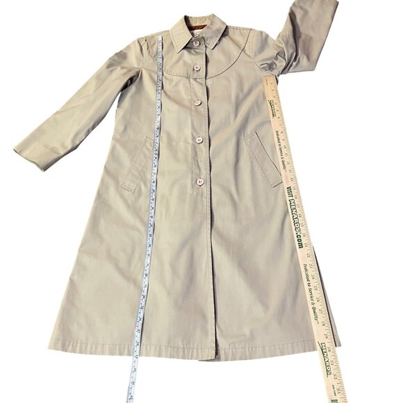 Vintage London Fog Trench Coat Womens 6P Petites Used Khaki Lined *No Belt - Picture 8 of 14